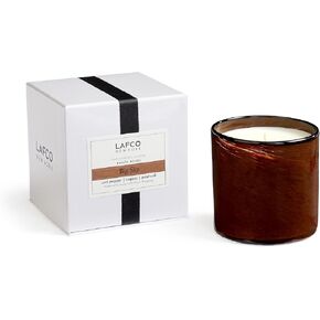 LAFCO New York Signature Candle, Feu de Bois - 15.5 oz - 90-Hour Burn Time - Reusable, Hand Blown Glass Vessel - Made in The USA