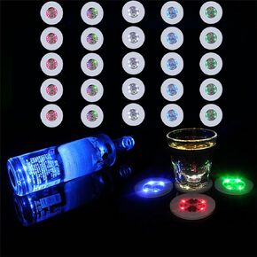 قاعدة أكواب AUSTUFF LED، 50 قطعة من قواعد الأكواب المضيئة للمشروبات، 7 ألوان RGB LED لزجاجات المشروبات الكحولية، ملصقات أكواب، قاعدة شريط مضيئة للنادي، البار، الحفلات، ديكور الزفاف (متعدد الألوان) in Kuwait
