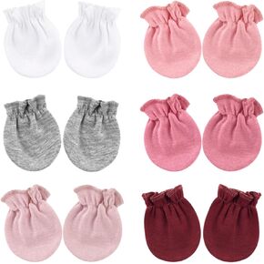 BQUBO Newborn Infant Toddler Mittens No Scratch Cotton Elastic Wrist Gloves Hypoallergenic for 0-6 Months Baby Boys Girls in Kuwait