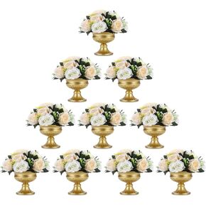 Gold Vases for Table Centerpieces, Rozrety Mini Metal Gold Flower Vase Small Floral Bowl Decorative Center Piece for Wedding Birthday Party Anniversary Decorations (4pcs) in Kuwait