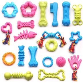 لعبة تسنين الكلاب 20 عبوة من كرة مطاطية للشد والسحب تصدر صوت صرير من يونكدوم، ألعاب مضغ متينة للكلاب والجراء الصغيرة in Kuwait