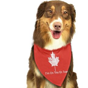 وشاح للكلاب الكندية مطبوع عليه I'm On The Eh Team Canada، وشاح مثلث للكلاب الصغيرة والمتوسطة والكبيرة والقطط والحيوانات الأليفة in Kuwait