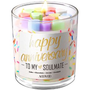 Anniversary Candle Gifts for Her - Happy Anniversary Scented Candle Gift for Wedding, Christmas, Valentine's Day, Romantic Gifts for her Girlfriend, Boyfriend, Husband Wife, 10 oz Soy Wax in Kuwait