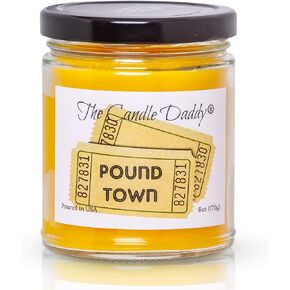 One Ticket to Pound Town - Lemon Pound Cake Scented - Funny 6 oz Jar Candle- 40 Hour Burn Time. Great Gift for Him, Him, Boyfriend, Girlfriend, Wife, Husband, BFF Best Friend Anniversary