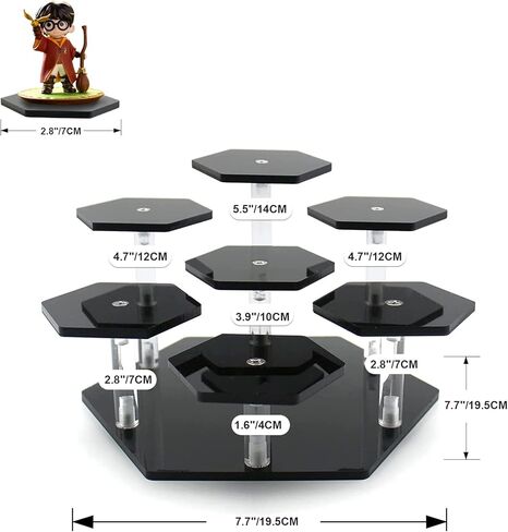 حامل عرض أكريليك من Honvinor، رف عرض للمقتنيات، شخصيات البوب، حامل عرض أكريليك من 7 طبقات لعرض الكب كيك والعطور، حامل عرض للديكور والتنظيم (مثمن) in Kuwait