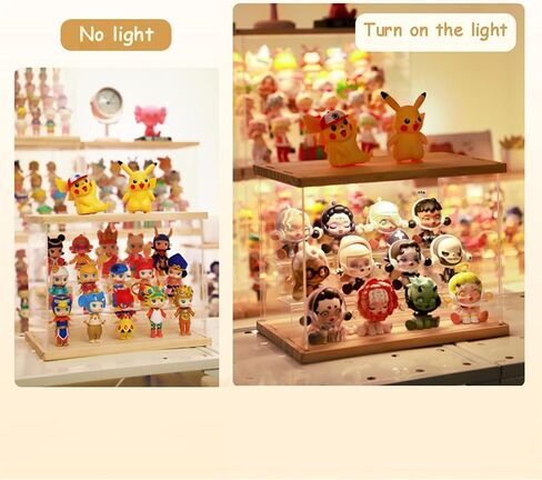 Nynelly Acrylic Display Case for Collectibles, 5 Tier Clear Rock Display Case Stand, Assemble Countertop Display Box Storage Showcase for Mini Funko Pop Figures Collectibles Toys,Pink in Kuwait