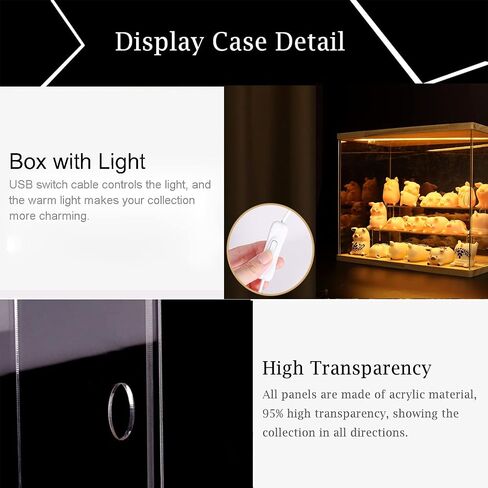 Nynelly Acrylic Display Case for Collectibles, 5 Tier Clear Rock Display Case Stand, Assemble Countertop Display Box Storage Showcase for Mini Funko Pop Figures Collectibles Toys,Pink in Kuwait