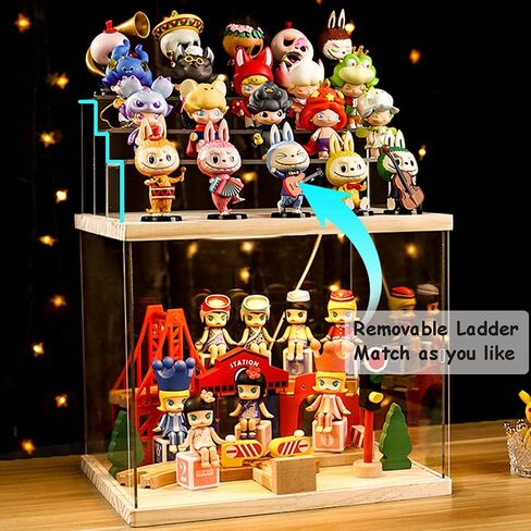 Nynelly Acrylic Display Case for Collectibles, 5 Tier Clear Rock Display Case Stand, Assemble Countertop Display Box Storage Showcase for Mini Funko Pop Figures Collectibles Toys,Pink in Kuwait