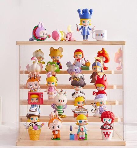 Nynelly Acrylic Display Case for Collectibles, 5 Tier Clear Rock Display Case Stand, Assemble Countertop Display Box Storage Showcase for Mini Funko Pop Figures Collectibles Toys,Pink in Kuwait