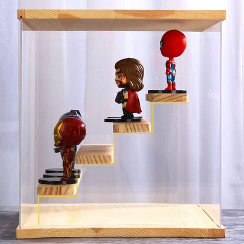 Nynelly Acrylic Display Case for Collectibles, 5 Tier Clear Rock Display Case Stand, Assemble Countertop Display Box Storage Showcase for Mini Funko Pop Figures Collectibles Toys,Pink in Kuwait