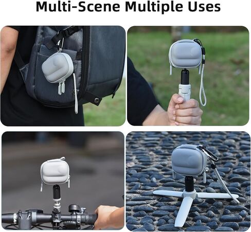 حقيبة حمل صغيرة Flymile لجهاز Insta360 GO 3، حقيبة تخزين صغيرة من البولي يوريثان بغطاء صلب للسفر حقيبة محمولة مع حلقة تسلق بحجم الجيب ملحق كاميرا الحركة (أسود) in Kuwait