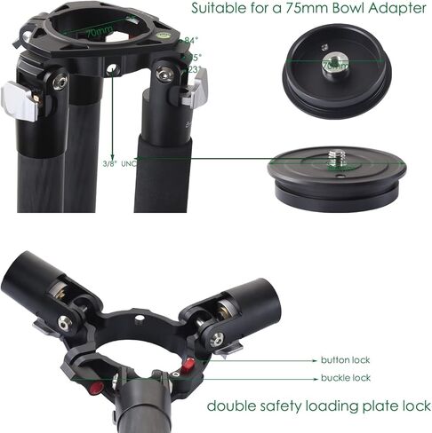 OBO V880A حامل ثلاثي من ألياف الكربون للصيد 4 أقسام 34.4 مم 1520 مم أسود in Kuwait