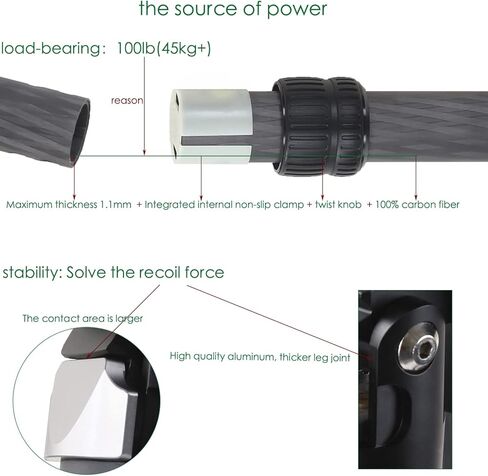 OBO V880A حامل ثلاثي من ألياف الكربون للصيد 4 أقسام 34.4 مم 1520 مم أسود in Kuwait