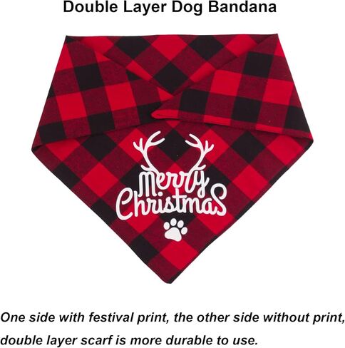 ptdecor عطلة منقوشة الكلب عصابات 4 حزمة، هالوين الكلب باندانا الجاموس منقوشة عيد الشكر الكلب وشاح عكسها عيد الميلاد الكلب عطلة عصابات للكلاب جرو هالوين عيد الشكر عيد الميلاد زي in Kuwait