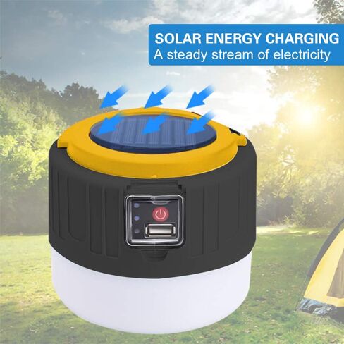 2023 Upadte Solar Lantern Flashlights لشحن الهاتف، فانوس تخييم LED قابل لإعادة الشحن عبر USB، قابل للطي ومحمول لحالات الطوارئ والأعاصير وانقطاع التيار الكهربائي والعواصف (w000-9886) in Kuwait