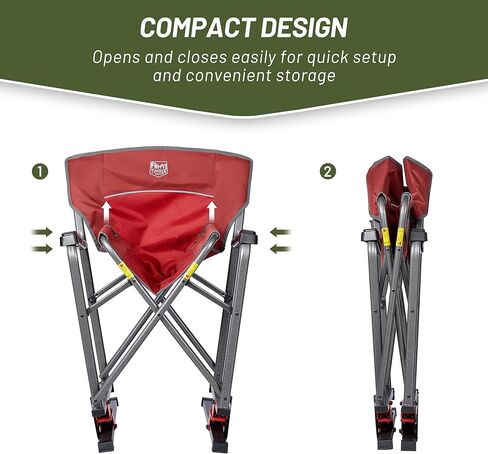 TIMBER RIDGE Folding Bounce Rocking Camping Compact Outdoor Lawn Chair, Supports 300 LBS, Red in Kuwait