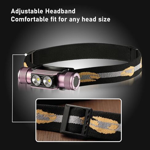 H02A مصباح أمامي ساطع، 1200 لومن LED قابل لإعادة الشحن للبالغين، وقت تشغيل طويل، واجهة مستخدم بسيطة، مصباح يدوي مقاوم للماء للتخييم في الهواء الطلق، المشي لمسافات طويلة، صيد الأسماك، هدايا عيد الميلاد للعائلة in Kuwait