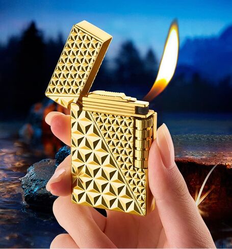 ولاعات لهب ناعمة ولاعة سيجار لهب تقليدية مع قرص لهب قابل للتعديل، بكرة إشعال عمودية جيدة للهدايا في الهواء الطلق والتخييم والمشي لمسافات طويلة وصيد الأسماك وشمعة المغامرة (Silver03) in Kuwait