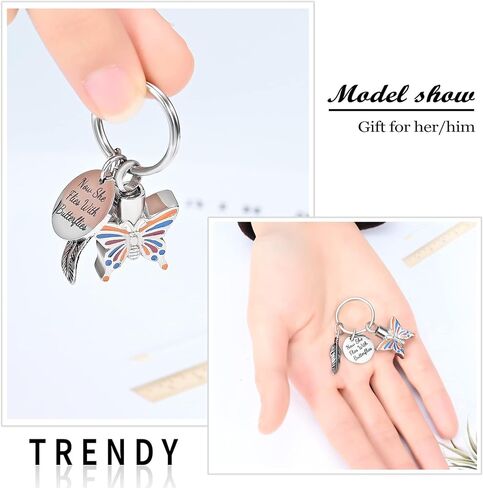 Yinplsmemory Cremation Jewelry Butterfly Urn Keychain for Ashes for Women-Now She Flies with Butterfly Urn Keyring in Saudi Arabia