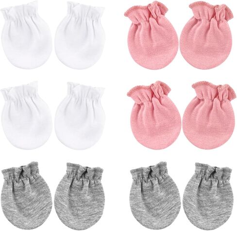BQUBO Baby Mittens No Scratch Cotton Newborn Infant Glove Soft Skin-friendly Gloves Mittens for 0-6 Months Baby Girl Boy in Saudi Arabia
