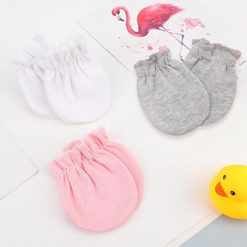 BQUBO Baby Mittens No Scratch Cotton Newborn Infant Glove Soft Skin-friendly Gloves Mittens for 0-6 Months Baby Girl Boy in Saudi Arabia