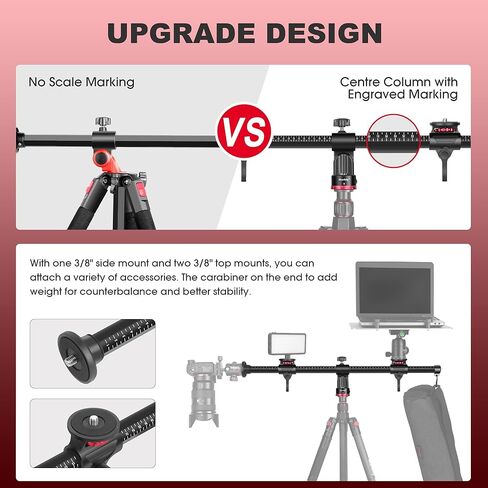 مانبيلي ذراع تمديد ثلاثي القوائم، عمود مركزي افقي ثلاثي القوائم 27.6 انش، قضيب ملحقات ثلاثي القوائم من الالومنيوم قابل للدوران 360 درجة، ذراع بوم ثلاثي القوائم للتصوير العلوي للكاميرا in Kuwait