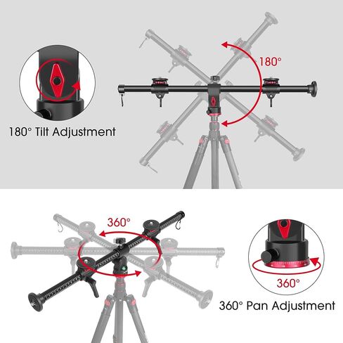 مانبيلي ذراع تمديد ثلاثي القوائم، عمود مركزي افقي ثلاثي القوائم 27.6 انش، قضيب ملحقات ثلاثي القوائم من الالومنيوم قابل للدوران 360 درجة، ذراع بوم ثلاثي القوائم للتصوير العلوي للكاميرا in Kuwait