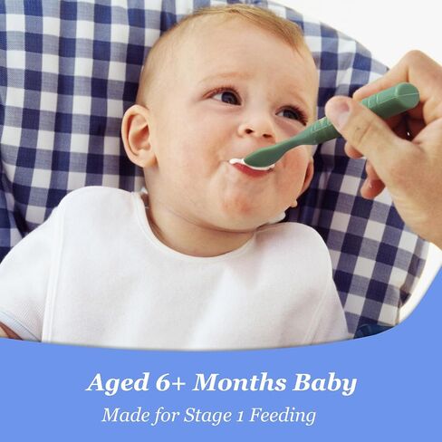 EAFBAO 2PCS Silicone Baby Spoons Set - Baby Led Weaning Spoons for Aged 6+ Months - Baby Teething Spoons - First Stage Baby Training Spoons for Self Feeding; Dishwasher and Boil Safe; Blue/Green in Saudi Arabia