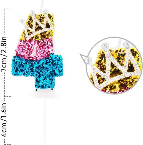 شموع أرقام عيد الميلاد من UVTQSSP مقاس 2.76 سم من الألماس الأزرق، زينة أعلى الكعكة لمستلزمات حفلات الزفاف والذكرى السنوية، رقم الثلج 6 in Kuwait