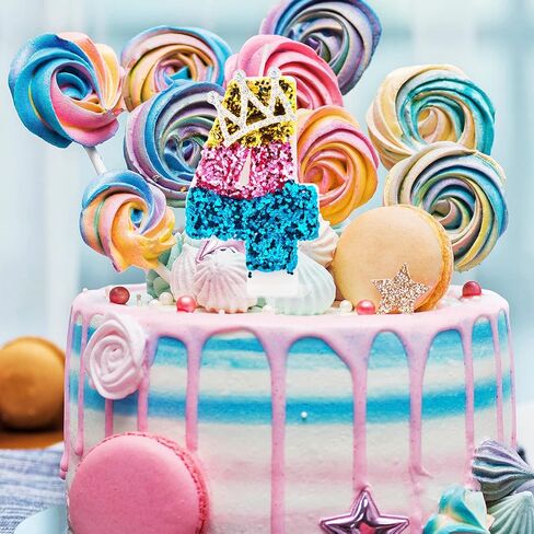 شموع أرقام عيد الميلاد من UVTQSSP مقاس 2.76 سم من الألماس الأزرق، زينة أعلى الكعكة لمستلزمات حفلات الزفاف والذكرى السنوية، رقم الثلج 6 in Kuwait