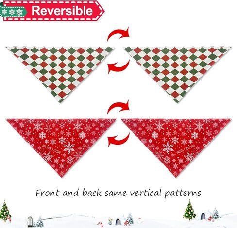 مناديل عيد الميلاد للكلاب - قطعتان من وشاح الكلب لشجرة عيد الميلاد ورجل خبز الزنجبيل للصبي والفتاة، باندانا لعيد الميلاد للكلاب للكلاب المتوسطة والكبيرة (A-1) in Kuwait