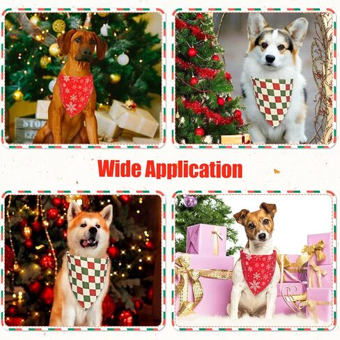 مناديل عيد الميلاد للكلاب - قطعتان من وشاح الكلب لشجرة عيد الميلاد ورجل خبز الزنجبيل للصبي والفتاة، باندانا لعيد الميلاد للكلاب للكلاب المتوسطة والكبيرة (A-1) in Kuwait