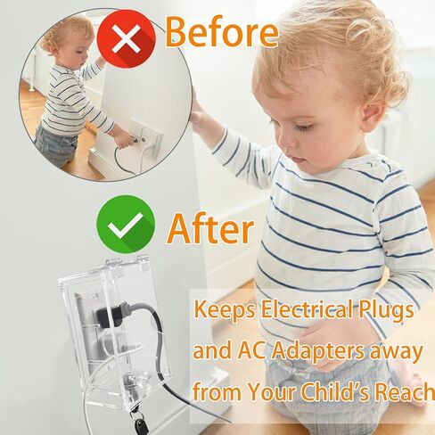 Switch Cover,Baby Proof Light Outlet Covers,Child Safety Switch Plate Guard,Wall Plug Box,Kids Electrical Protector Box Fits All Outlet 4.95" H X 3.35" W X 1.77" D or Smaller (1 Pack) in Saudi Arabia