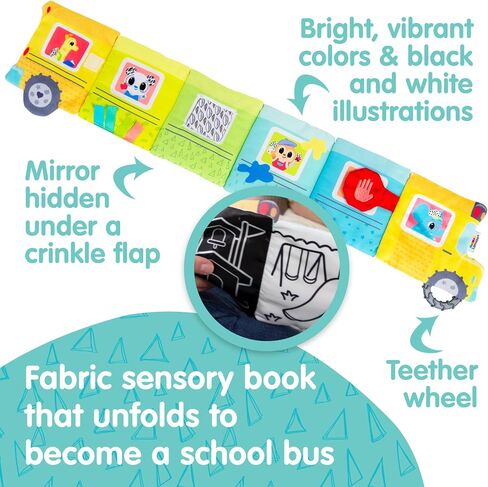 LAMAZE Accordion Bus On-The-Go Baby Playmat - Includes Pictures, Baby Mirror - Crinkle Books for Babies - Developmental and Sensory Toys for Infants - Ages 6 Months and Up in Saudi Arabia