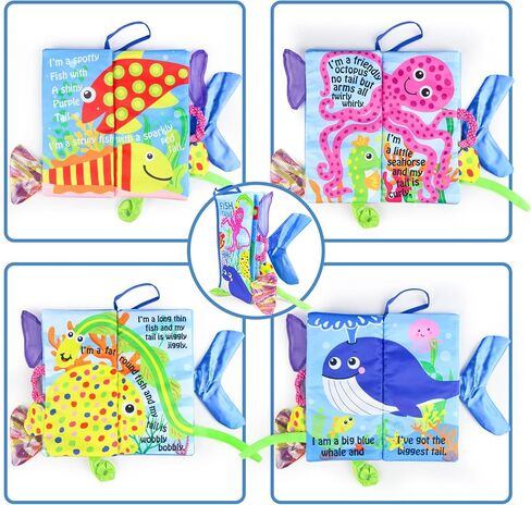 كتاب هابافيس بيبي فيرست من القماش الناعم، ألعاب تعليمية حسية مبكرة للأولاد والبنات، ألعاب استحمام، كتب مجعدة تعمل باللمس والملمس in Kuwait