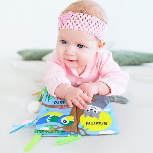 كتاب هابافيس بيبي فيرست من القماش الناعم، ألعاب تعليمية حسية مبكرة للأولاد والبنات، ألعاب استحمام، كتب مجعدة تعمل باللمس والملمس in Kuwait