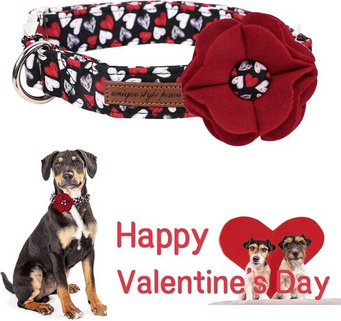 Unique style paws Dog Collar with Removable Felt Flower Tie Winter Christmas Plaid Pet Collar Girl Boy for Small Medium Large Dogs-Scottish Style-XS in Saudi Arabia