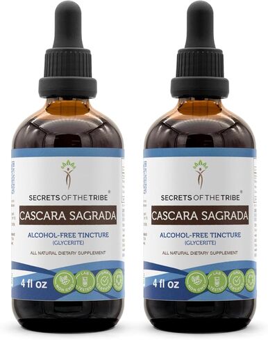 Cascara Sagrada Tincture Alcohol-Free Liquid Extract, Responsibly farmed Made Cascara Sagrada (Frangula purshiana) Dried Bark (2 FL OZ) in Saudi Arabia