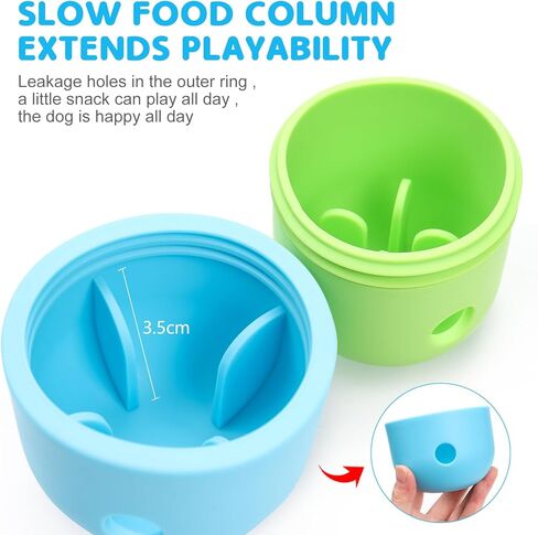 HGPOKLVT لغز تسنين الحيوانات الأليفة كرة الكلب، لعبة تدريب الذكاء، وحدة تغذية متسربة، لمبة متسربة، لعبة للقطط من السيليكون للطعام البطيء in Kuwait