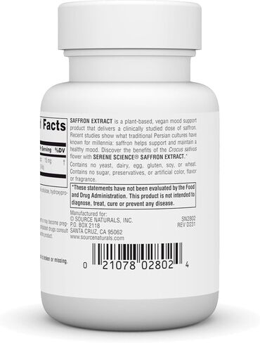 Source Naturals Serene Science Saffron Extract, for Mood Support* - 60 Tablets in Saudi Arabia