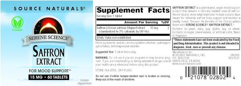 Source Naturals Serene Science Saffron Extract, for Mood Support* - 60 Tablets in Saudi Arabia