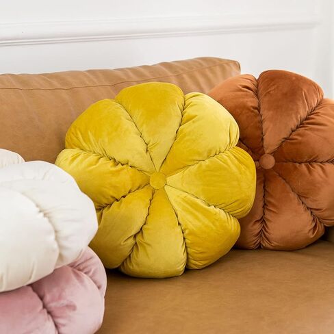 HWOUGINY Flower Pillow Cushion Round Decorative Throw Pillow for Couch Bedroom Flower-Shaped Floor Cushion for Girls Kids (Pink, 15.7") in Saudi Arabia