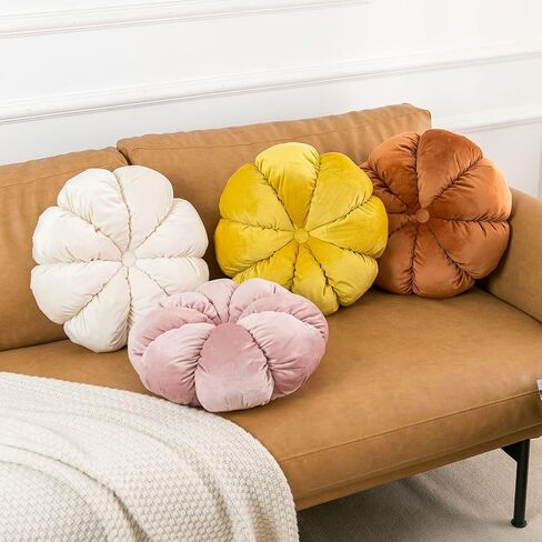 HWOUGINY Flower Pillow Cushion Round Decorative Throw Pillow for Couch Bedroom Flower-Shaped Floor Cushion for Girls Kids (Pink, 15.7") in Saudi Arabia