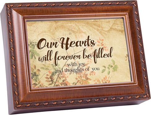 Cottage Garden Hearts Shared Love Never Apart Woodgrain Keepsake Music Box Plays Edelweiss in Saudi Arabia