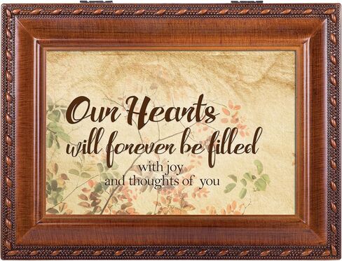 Cottage Garden Hearts Shared Love Never Apart Woodgrain Keepsake Music Box Plays Edelweiss in Saudi Arabia