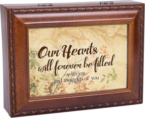 Cottage Garden Hearts Shared Love Never Apart Woodgrain Keepsake Music Box Plays Edelweiss in Saudi Arabia