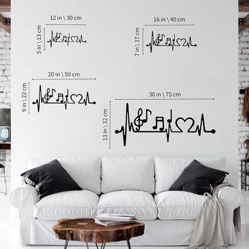 BEVUVA Metal Wall Decor, Ekg Music Wall Art, Music Decor, Living Room Decoration, Wall Hangings, Music Lover Gift, Ekg Rhythm Music Love Art (12 inches) in Saudi Arabia