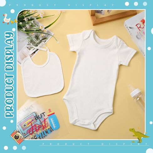 Breathffy 40 Pcs Iron on Decals Baby Shower Games White Baby Bibs Bodysuit Iron on Transfers Include 24 Funny Iron on Decals 8 Baby Bibs 8 Newborn Bodysuit for Baby Shower Gender Reveal Party in Saudi Arabia