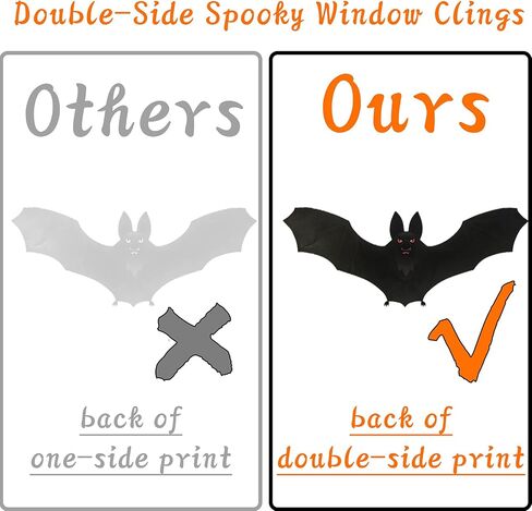 Halloween Decorations 90 PCS Halloween Window Clings Decals for Window Glass Decorations Halloween Glass Decals for Party Decorations Bat Spider Haunted Hous Spooky Door Stickers, 7.87 x 11.81 inches in Kuwait