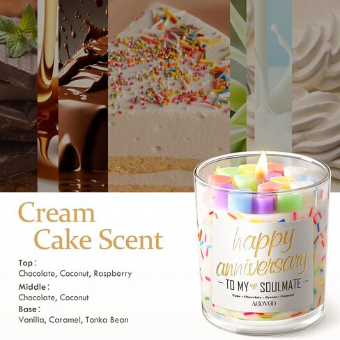 Anniversary Candle Gifts for Her - Happy Anniversary Scented Candle Gift for Wedding, Christmas, Valentine's Day, Romantic Gifts for her Girlfriend, Boyfriend, Husband Wife, 10 oz Soy Wax in Kuwait